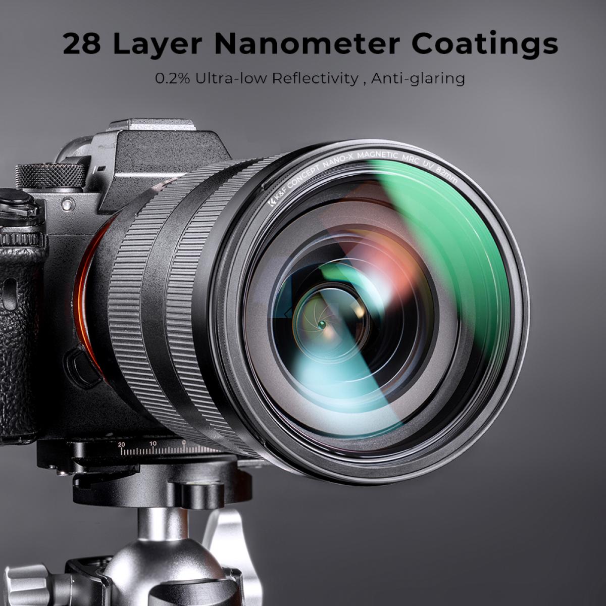 K&F Concept mágneses adapter + MCUV + CPL + ND1000 szűrő, vízlepergető, karcálló, + tok, 82mm K&F Concept mágneses adapter + MCUV + CPL + ND1000 szűrő, vízlepergető, karcálló, + tok, 82mm