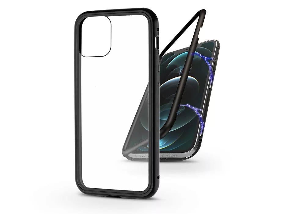 Haffner Magneto Apple iPhone 12 Pro Max mágneses 2 részes hátlap előlapi üveg nélkül fekete (PT-5840)