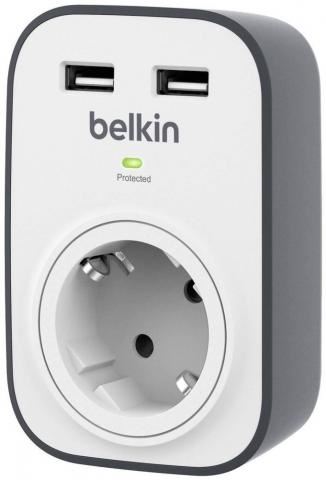 Belkin BSV103VF túlfeszültségvédő USB töltő Fehér-szürke
