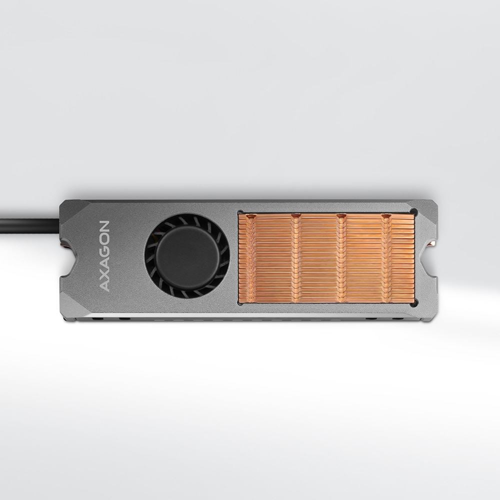 Axagon CLR-M2FAN M.2 SSD-hez hűtőborda ventilátorral Axagon CLR-M2FAN M.2 SSD-hez hűtőborda ventilátorral
