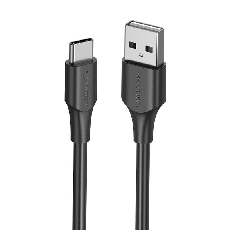 USB 2.0 A to USB-C 3A cable 0.25m Vention CTHBC black USB 2.0 A to USB-C 3A cable 0.25m Vention CTHBC black
