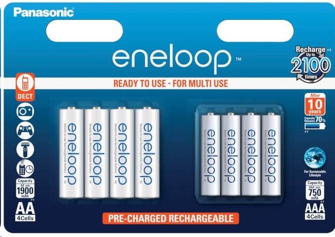 Panasonic Eneloop 1.2V AA/AAA 1900/750mAh akku (4+4db)  (BK-KJMCCE44E)