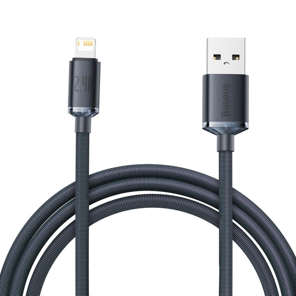 Baseus Crystal Shine USB-Lightning töltőkábel , 2,4A, 2m, fekete (CAJY000101) Baseus Crystal Shine USB-Lightning töltőkábel , 2,4A, 2m, fekete (CAJY000101)