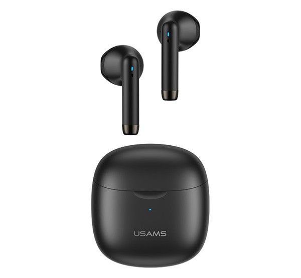 USAMS IA04 bluetooth fülhallgató SZTEREO (v5.0, TWS, mikrofon, zenehallgatáshoz ajánlott + töltőtok) FEKETE (IA04_B)
