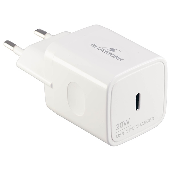 Bluestork   PW-NB-20-C  USB-C  20W  Telefon töltő Fehér 