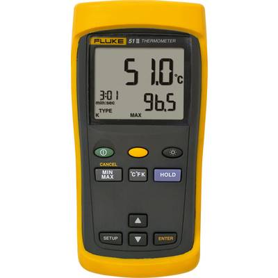 Fluke 51 II Hőmérséklet mérőműszer -250 ... +1372 °C Érzékelő típus J, K, T, E Fluke 51 II Hőmérséklet mérőműszer -250 ... +1372 °C Érzékelő típus J, K, T, E