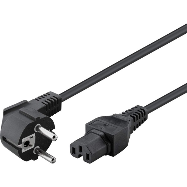 PremiumCord Tápkábel, CEE7/7, SCHUKO - C15 M/F, 2m, fekete (KPSPS2)