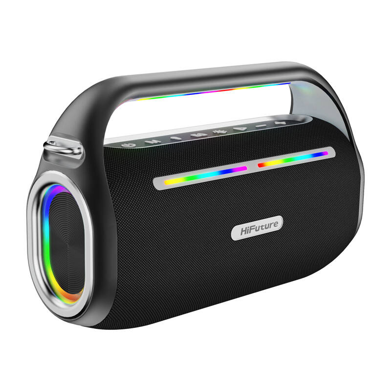 HiFuture Music Box 100 Bluetooth Hordozható hangszóró + 2 mikrofon Fekete