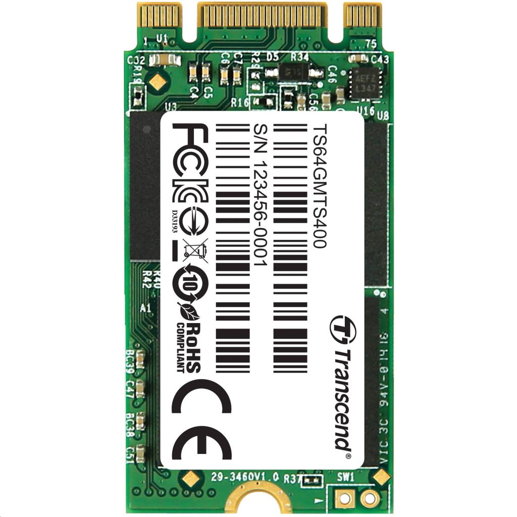 64GB Transcend MTS400 M.2 2242 SSD meghajtó (TS64GMTS400S)