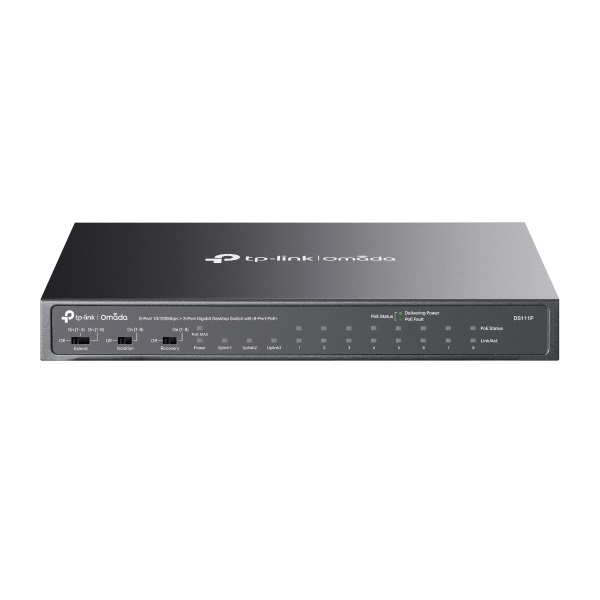 TP-Link PoE - DS111P 8x 100Mbps + 2x 1Gbps + 1x 1Gbps SFP port Switch TP-Link PoE - DS111P 8x 100Mbps + 2x 1Gbps + 1x 1Gbps SFP port Switch