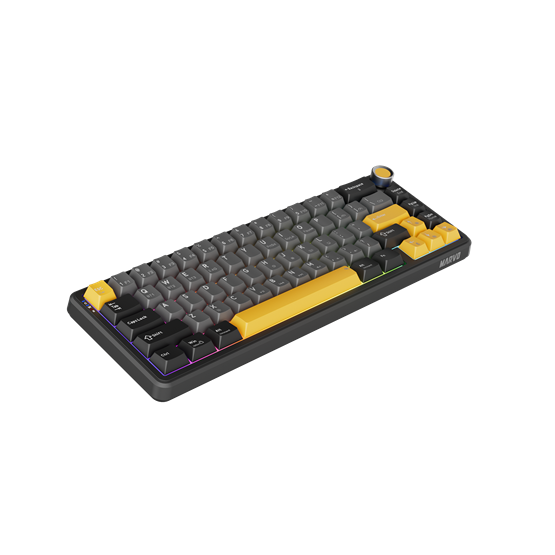 BILL MARVO TITAN 65 vezeték nélküli gaming billentyűzet - Fekete - US /Banana Crystal Linear/
