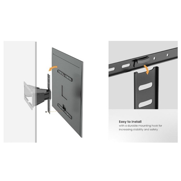 Equip  650344  43"-90"  Max.: 50kg  dönthető  forgatható TV Fali konzol Fekete 