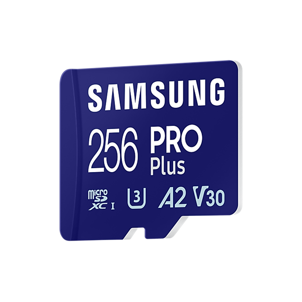 SAMSUNG PRO Plus microSDXC kártya 256GB, CLASS 10, UHS-I, U3, V30, A2, + Adapter, R180/W130 Memóriakártya
