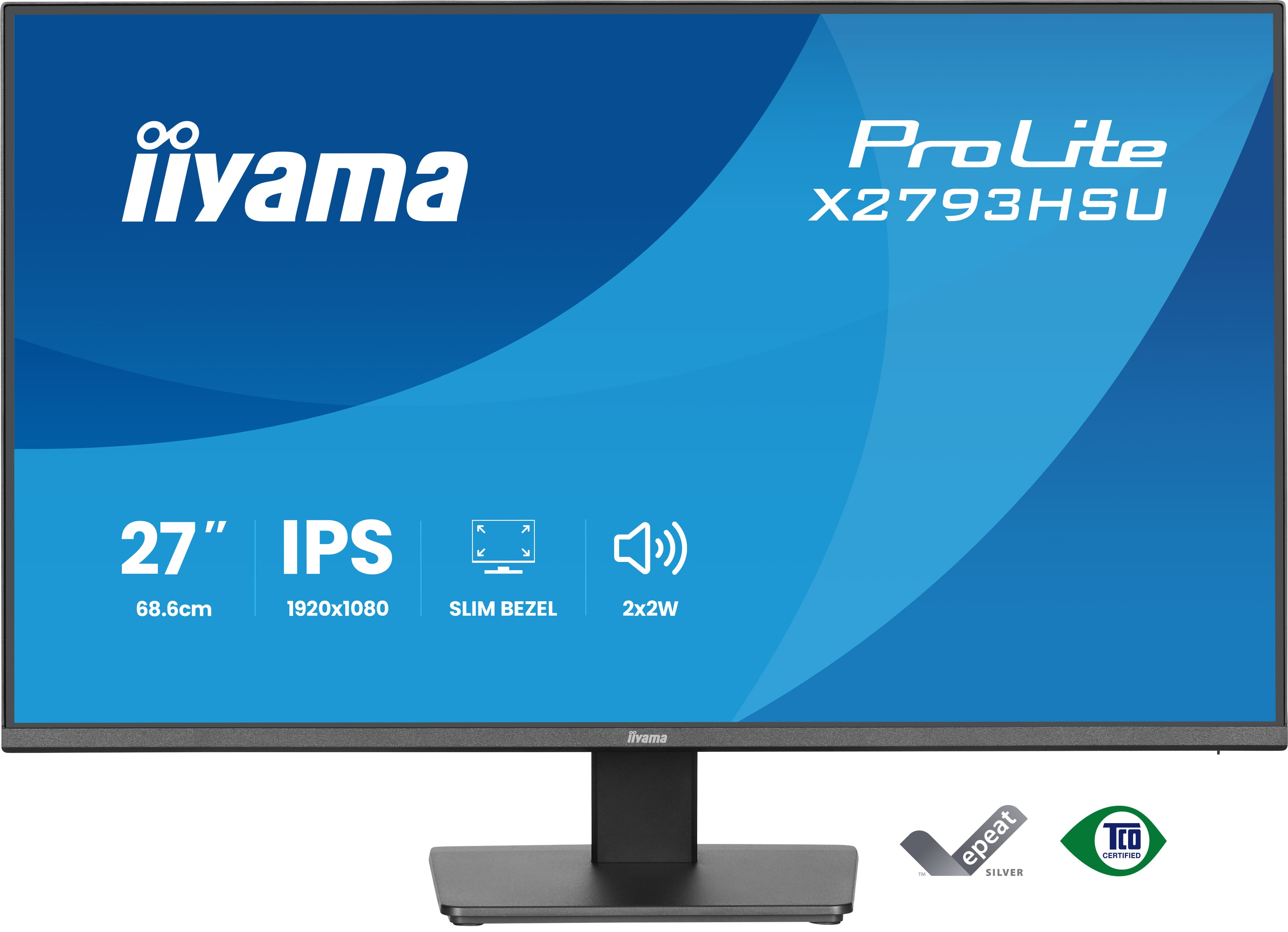 iiyama 27" ProLite X2793HSU-B1 IPS LED Monitor - 1920x1080, Full HD, 120Hz, 1ms, Fekete