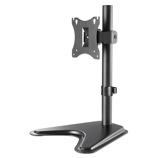 Manhattan 1db monitor részére min.VESA:75x75, 17"-27"-ig 360° fordítás kábel rendező 7kg asztali állvány Fekete Manhattan 1db monitor részére min.VESA:75x75, 17"-27"-ig 360° fordítás kábel rendező 7kg asztali állvány Fekete