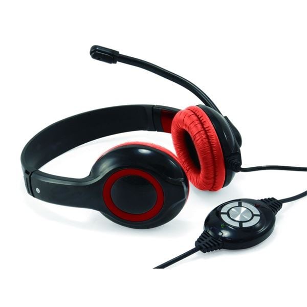 Conceptronic headset fekete-piros (CCHATSTARU2R)
