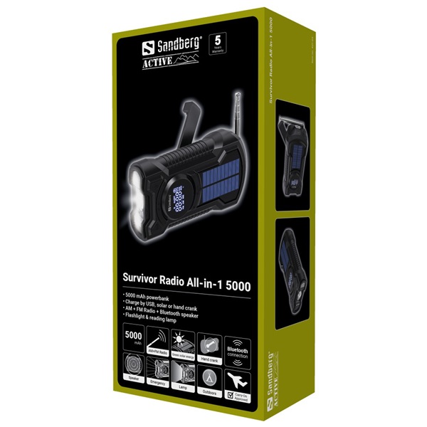 Sandberg Survivor Radio All-in-1 5000 Akkubank 