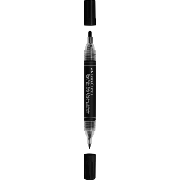 Faber-Castell Black Edition Shake&Paint fekete kétvégű akrilfilctoll