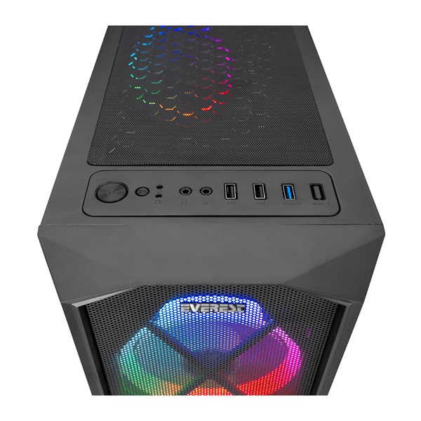 Everest 34762  FLAT MESH Fekete  ATX Számítógépház