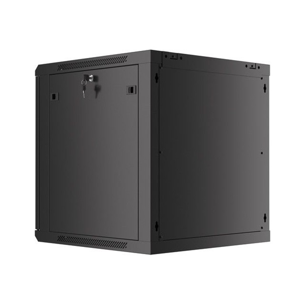 Lanberg 12U 19" fali rack szekrény 600x600mm fekete (WF01-6612-10B)