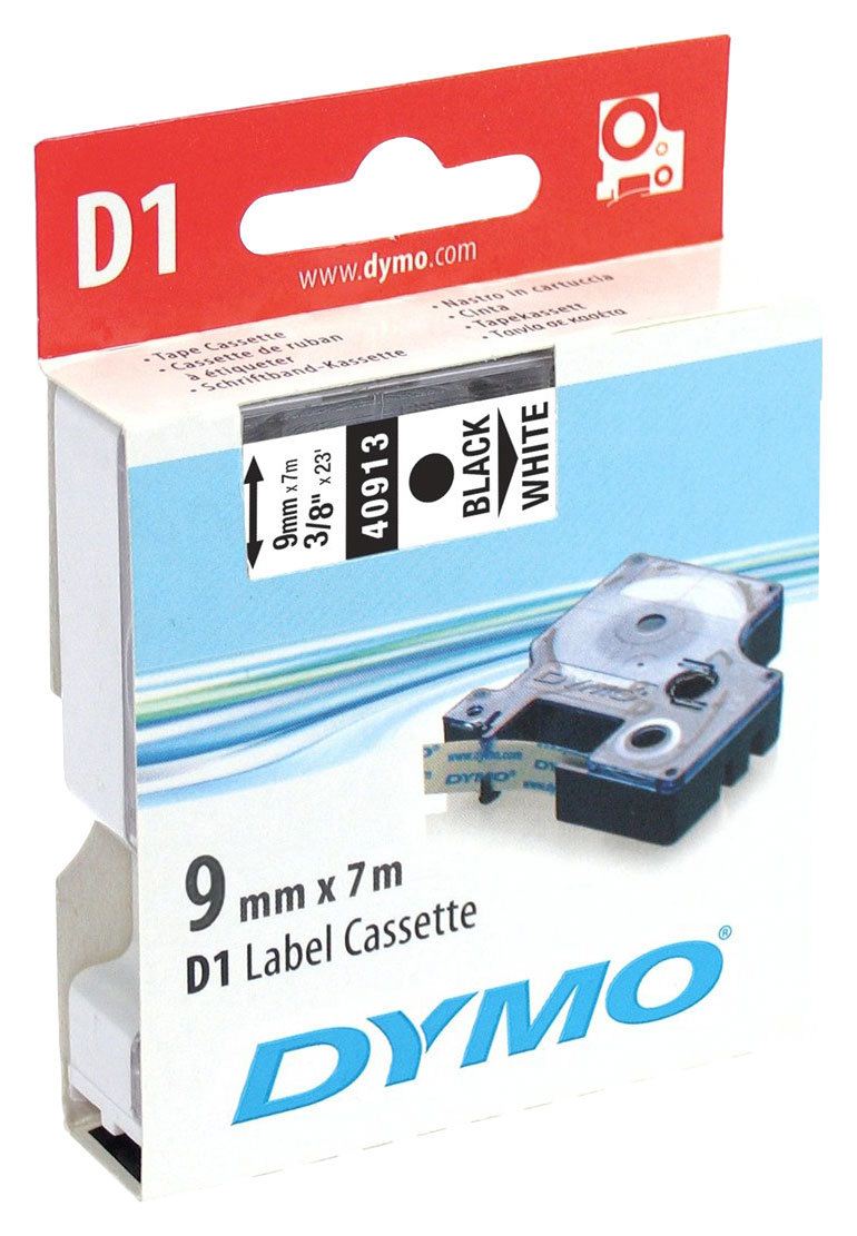 DYMO "D1" Feliratozógép szalag 9 mm x 7 m fekete-fehér (GD40913)