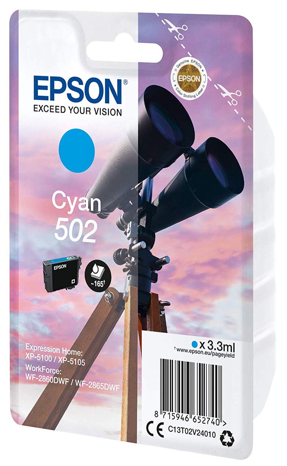 Epson 502 tintapatron cián (C13T02V24010) Epson 502 tintapatron cián (C13T02V24010)
