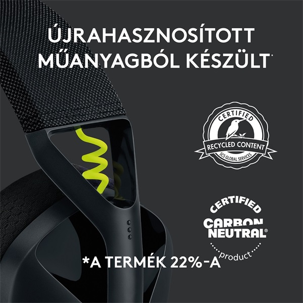 Logitech G435 LIGHTSPEED vezeték nélküli Gaming headset fekete (981-001050)