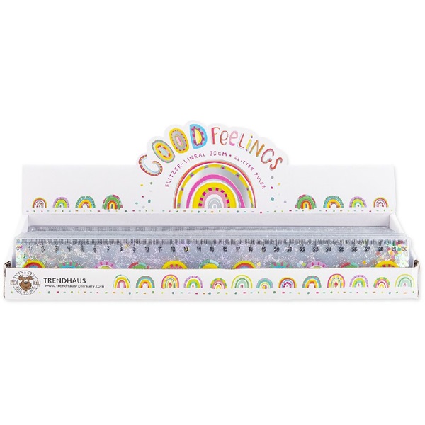 Trendhaus Good Feelings 30cm csillámos vonalzó Trendhaus Good Feelings 30cm csillámos vonalzó