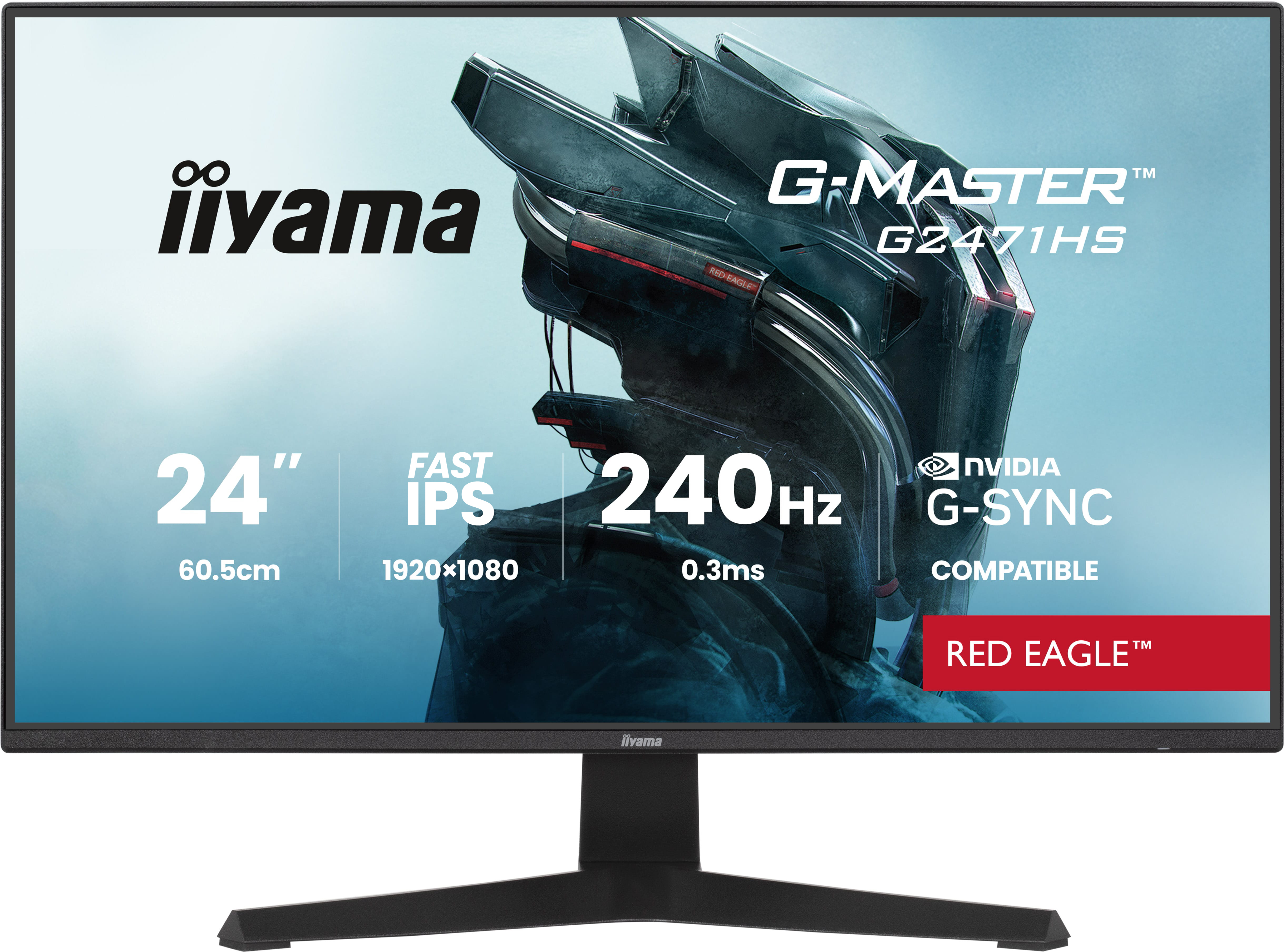 iiyama 23,8" G-Master G2471HS-B1 Monitor -  IPS LED, 1920x1080, Full HD,  240Hz, 0,3ms, Gamer, Fekete