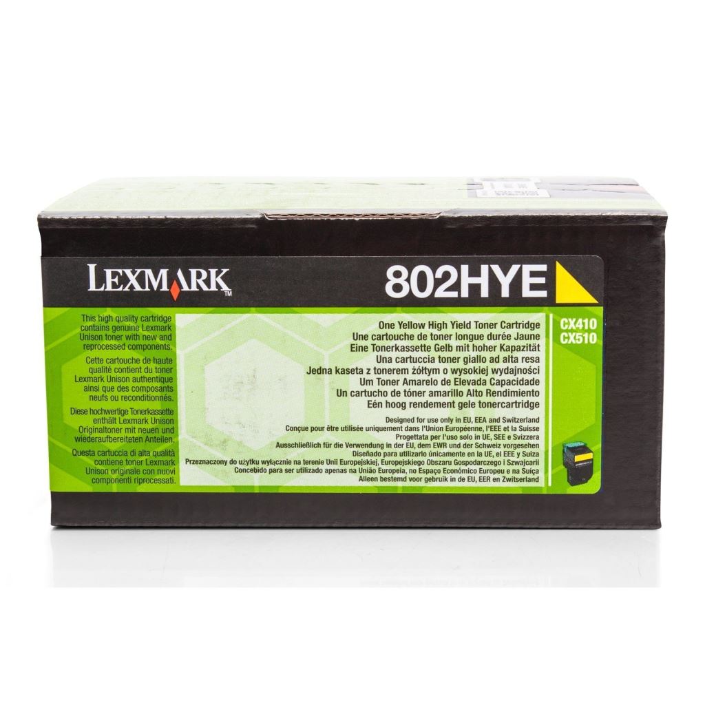 Lexmark 802HYE nagy kapacitású festékkazetta sárga (3k) (80C2HYE) Lexmark 802HYE nagy kapacitású festékkazetta sárga (3k) (80C2HYE)