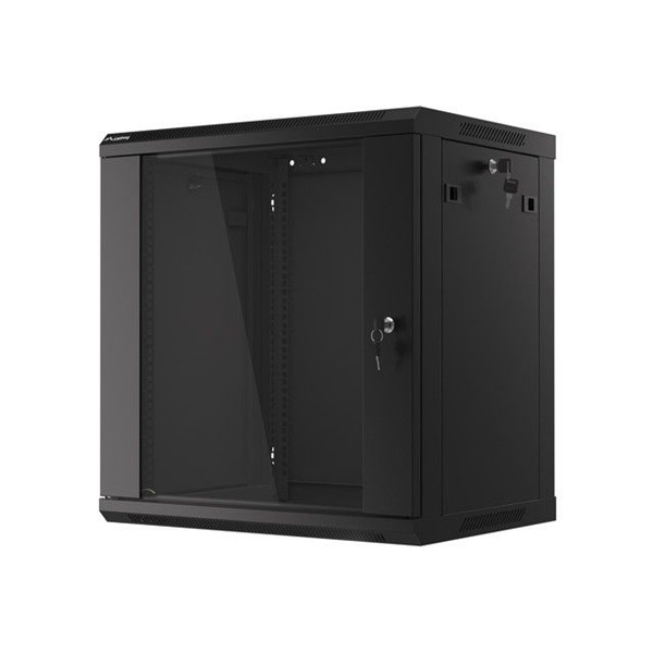 Lanberg 12U 19" fali rack szekrény 600x450mm fekete (WF01-6412-10B)