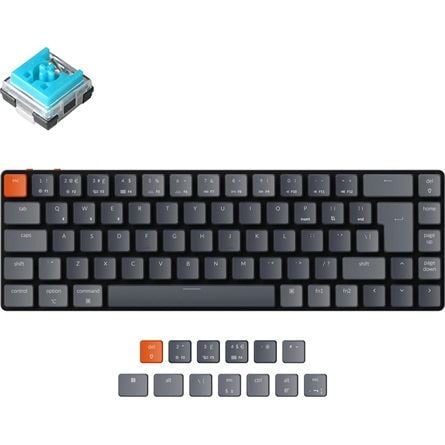 Keychron K7 Gateron RGB Backlight ISO vezeték nélküli angol gaming Hot-swap Gateron Optical Blue mechanikus billentyűzet (K7-E2-UK)