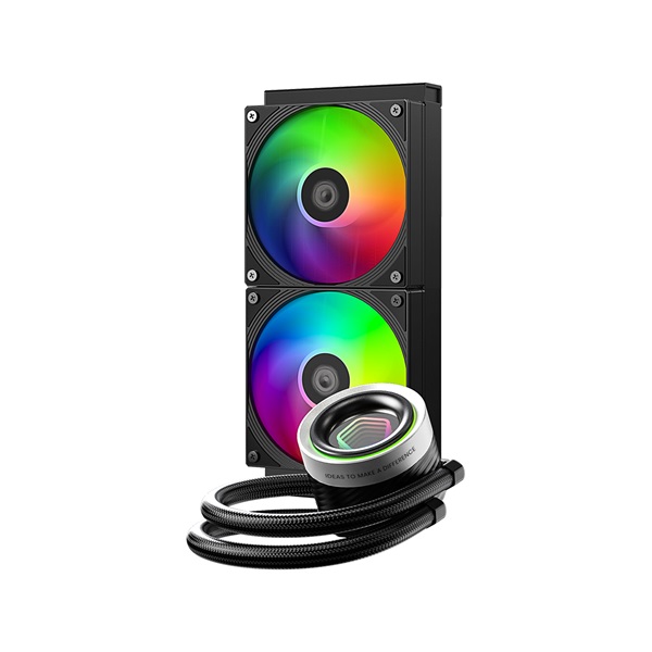 ID-Cooling   FX240 INF 27.2dB; max. 98,54 m3/h  2x12cm  A-RGB  CPU Water Cooler Fekete 
