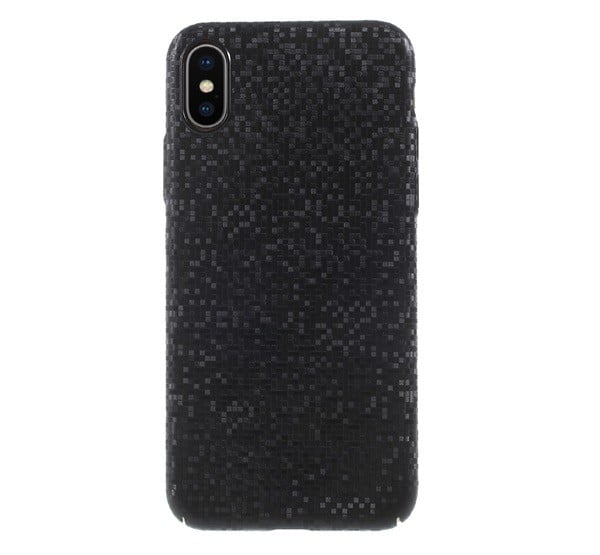 Műanyag telefonvédő (csillogó, mozaik minta) FEKETE [Apple iPhone XS 5.8]