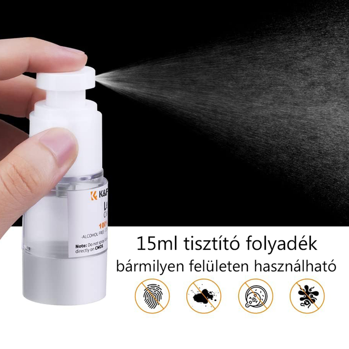 K&F Concept 23 az 1-ben lencse- és szenzortisztító szett + 15 ml tisztító folyadék