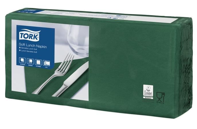 Tork Lunch szalvéta 3 rétegű 33x33cm (150 db/csomag) zöld  (477413)