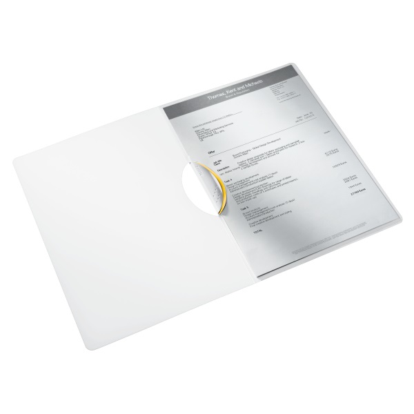 Gyorsfűző, klipes, PP, A4, LEITZ "Wow ColorClip", sárga