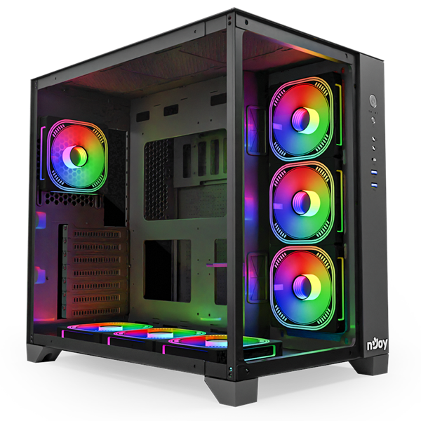 NJOY AURA fekete ATX Számítógépház NJOY AURA fekete ATX Számítógépház