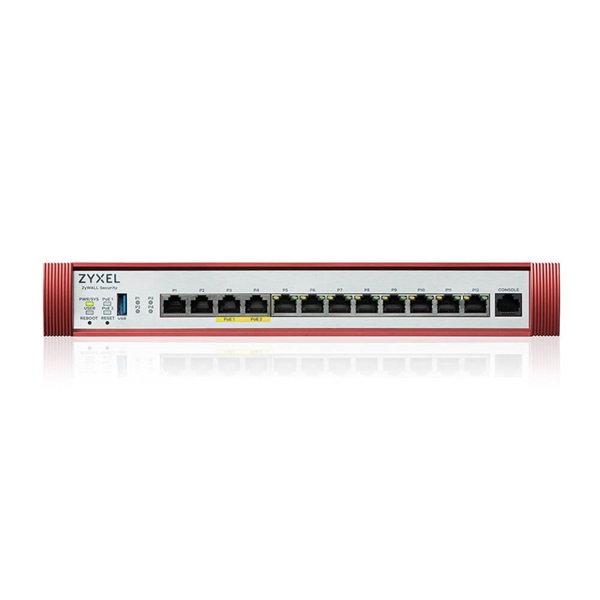 ZYXEL Tűzfal 4x2.5-GbE port(2xPOE+) + 8x1-GbE + 1xUSB 3.0 + 1konzol port + 1 év Security Bundle  USGFLEX500H-EU0102F