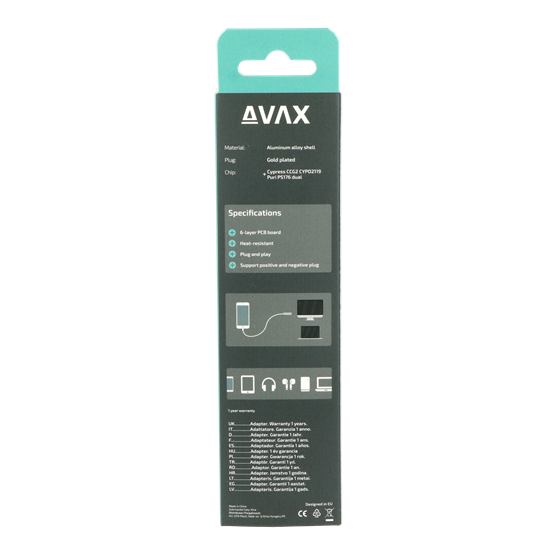  AVAX AD903 PRIME Type C - HDMI 2.0 4K/60Hz adapter 