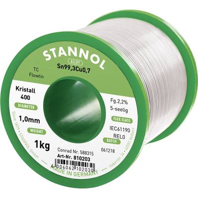 Stannol Flowtin TC Forrasztóón, ólommentes Tekercs Sn99CU0,7 1000 g 1 mm Stannol Flowtin TC Forrasztóón, ólommentes Tekercs Sn99CU0,7 1000 g 1 mm