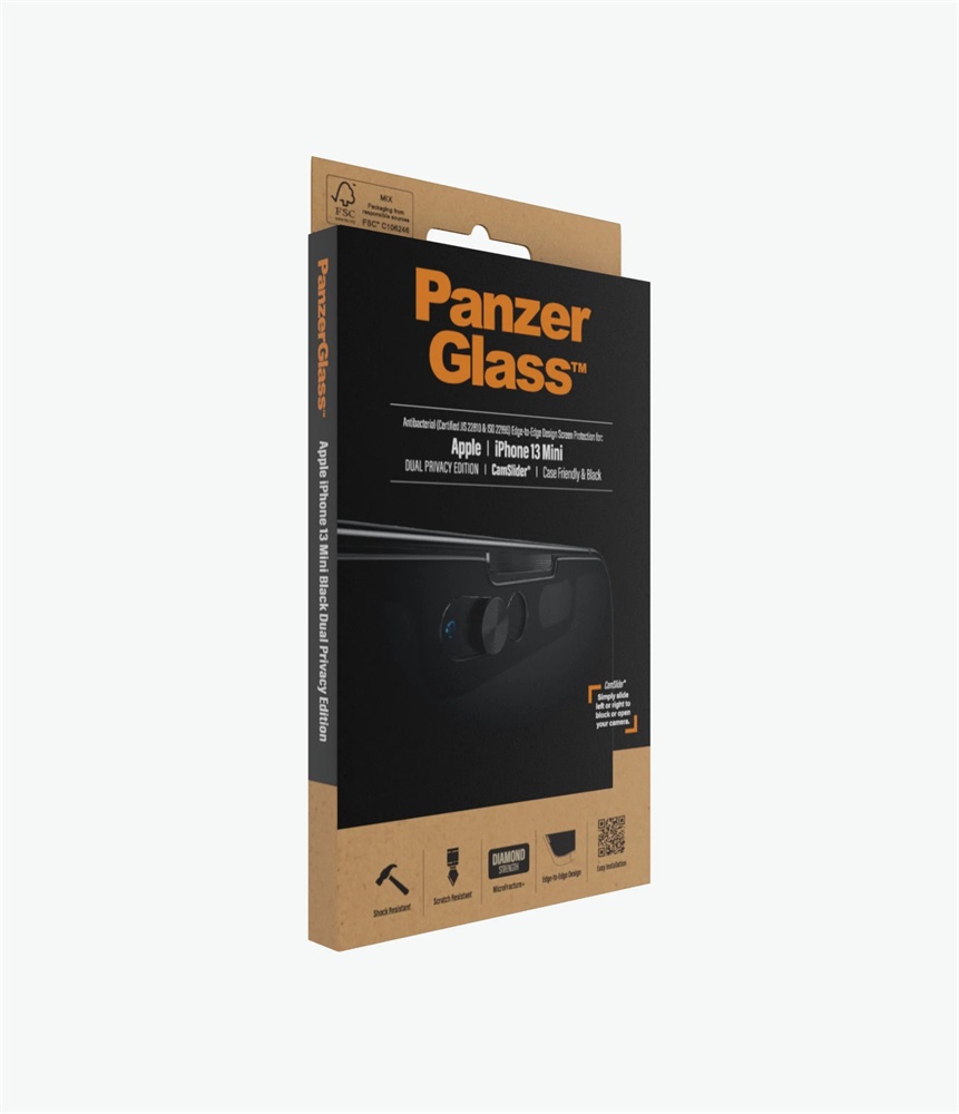 PanzerGlass Apple iPhone 13 mini Case Friendly Camslider Privacy AB  Fekete
