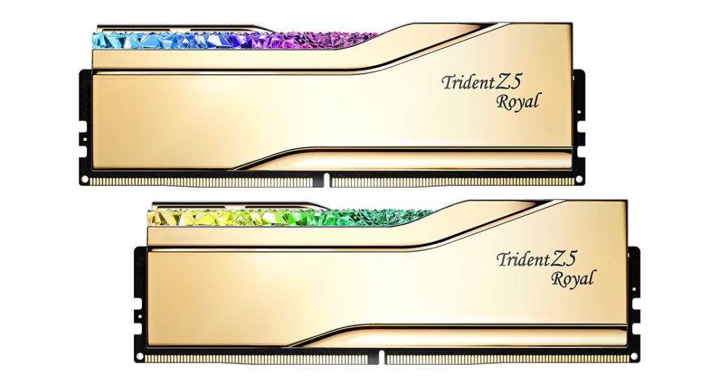 G.Skill Trident Z5 Royal CL28 1.40V 2x16GB F5-6000J2836G16GX2-TR5G 32GB 6000MHz DDR5 RAM G.Skill Trident Z5 Royal CL28 1.40V 2x16GB F5-6000J2836G16GX2-TR5G 32GB 6000MHz DDR5 RAM