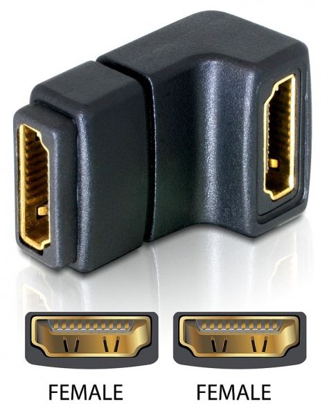 Delock DL65075 HDMI female -> HDMI female 90° elforgatott adapter Delock DL65075 HDMI female -> HDMI female 90° elforgatott adapter