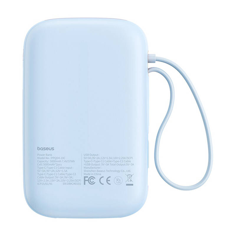 Baseus QPow 2 10000mAh  30W  2xUSB-C powerbank Kék 