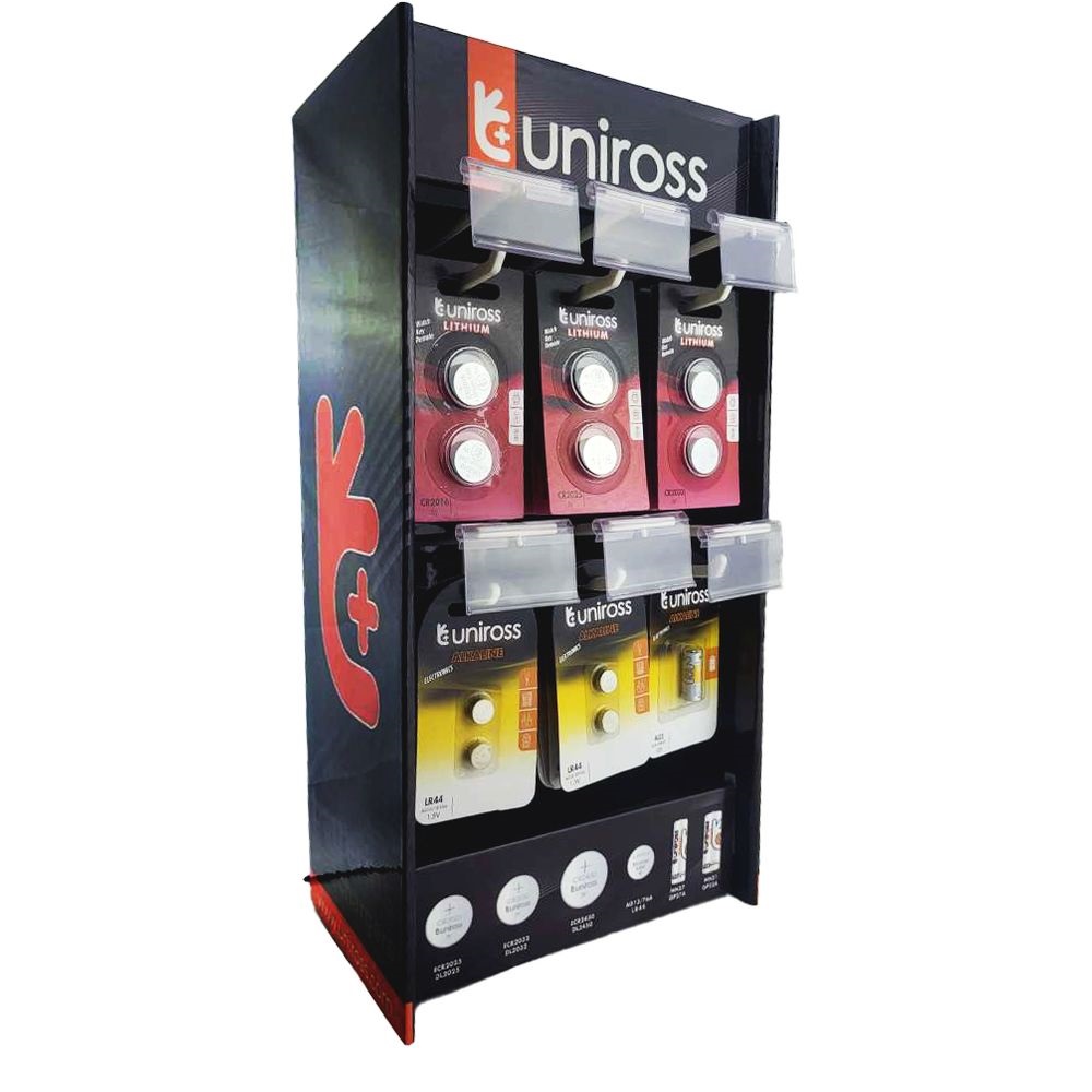 Uniross gombelem display (CR2032,CR2025,CR2016, LR44, A23)