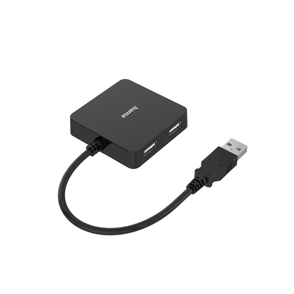 Hama 4 port USB 2.0 480Mbit/s hub fekete (00200121)