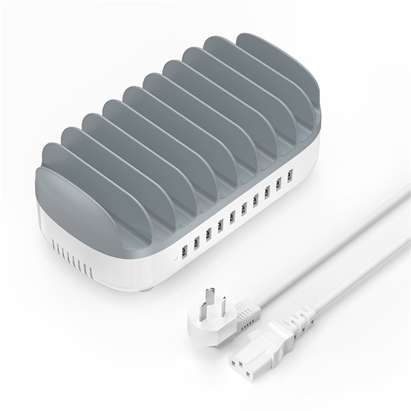 ORICO DUK-10P-V1-EU-WH  10x USB-A 5V2.4A x5  120W Töltő állomás Fehér 