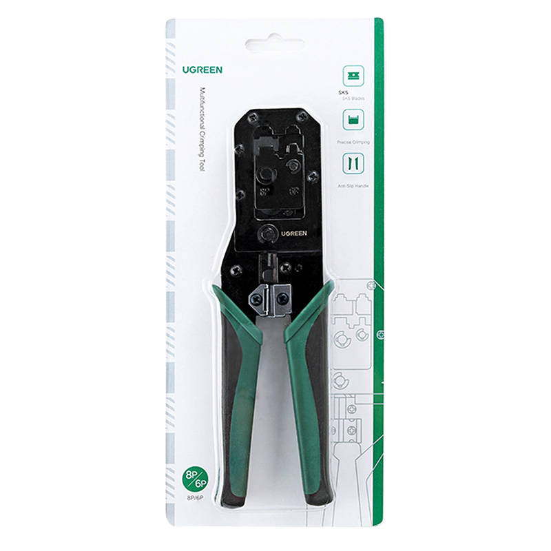 UGREEN NW136 Ethernet krimpelő fogó csatlakozóhoz (fekete/zöld) UGREEN NW136 Ethernet krimpelő fogó csatlakozóhoz (fekete/zöld)