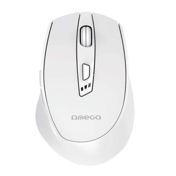 OMEGA Egér, Wireless, vezeték nélküli, Bluetooth 5.2, 2400 DPI, beépített akkumulátros, USB-C töltés, fehér (OMC529RWW)
